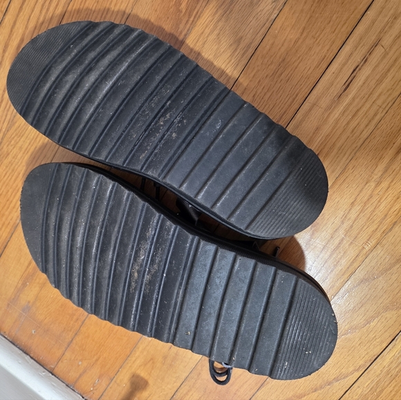 Torrid Black lace-up gladiator strappy sandals size 9 wide width white stitching - Picture 14 of 16